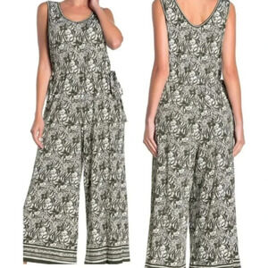 Max Studio Womens  Large Casual Sleeveless Culotte Jumpsuit